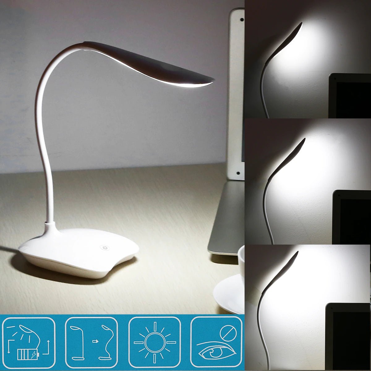 Touch Control Eye Protection Flexible Desk Table Study Lamp