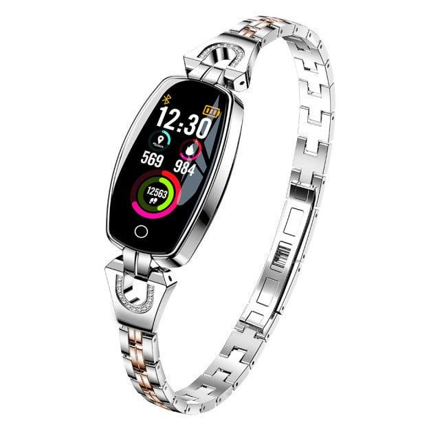 Fitness Bracelet Smartwatch With Metal Mesh Strap