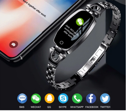 Fitness Bracelet Smartwatch With Metal Mesh Strap