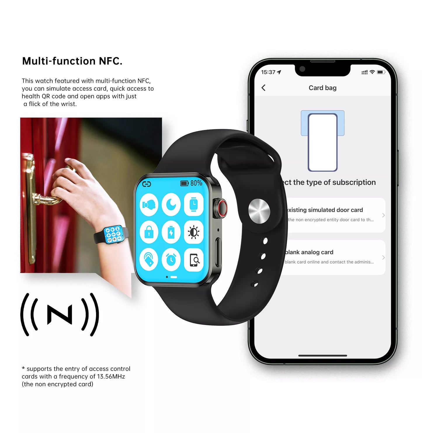 Wireless Charging Bluetooth Smartwatch