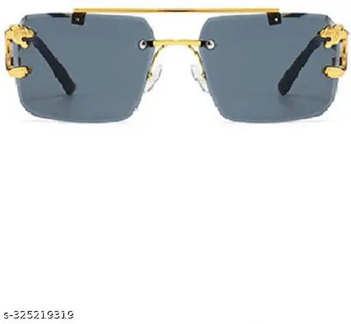 Men Gold Metal Rectangular , UV Protected Mc Stan Sunglasses (Pack of 1)