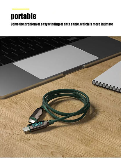 Fast Charging Cable With Display  Light