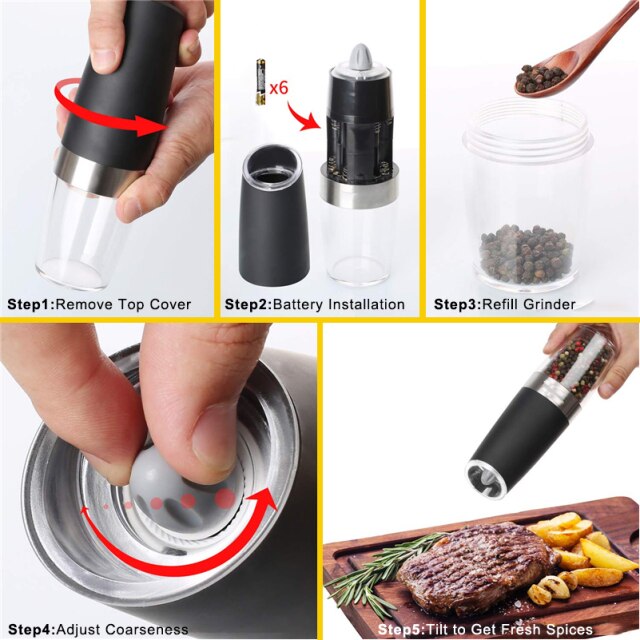 Automatic Electric Salt and Pepper Grinder