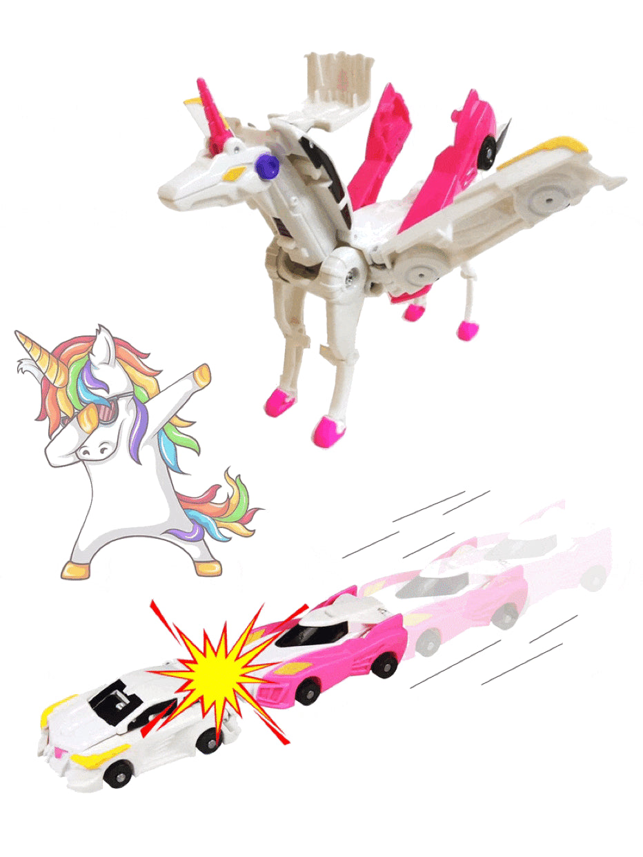 New 2 In 1 Instant Deformation Unicorn Cars