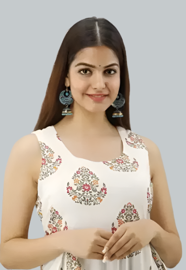 New designer rayon Slub Kurti jaipuri prints kurti !sleeveless kurti ,white kurti ankal leanth kurti modern fashion kurti