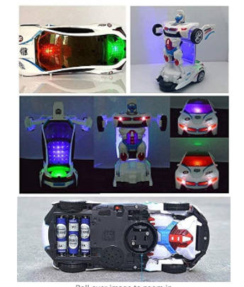 Automatic Steering BMW Robot Transformation Toy Car With Light