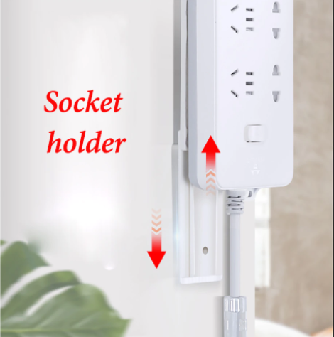 Self Adhesive Power Strip Wall Socket Holder (4Pcs/Set)