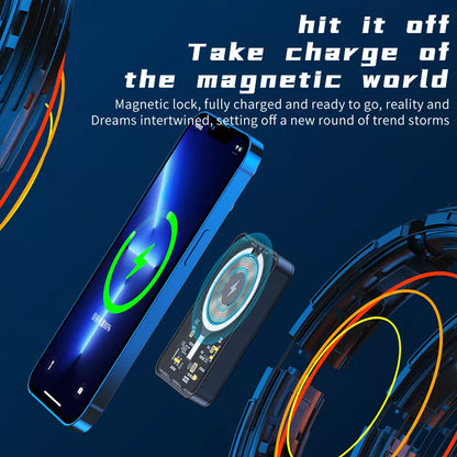 Portable Magnetic Solar Power Bank With Phone Holder