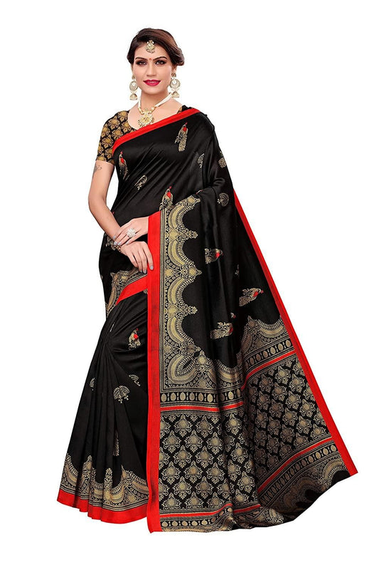 Zart bedruckte Saris aus Kunstseide
