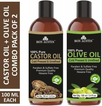 Bon Austin Castor Oil & Olive Hair Oil (Pack of 2)