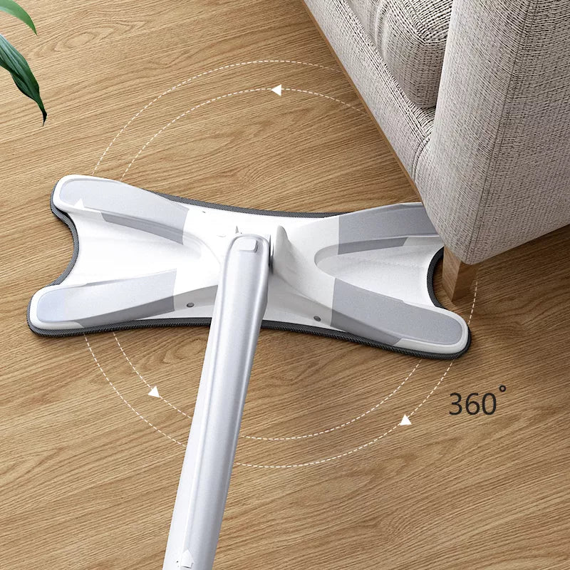 X-Type Floor Mop With Reusable Microfiber Pads