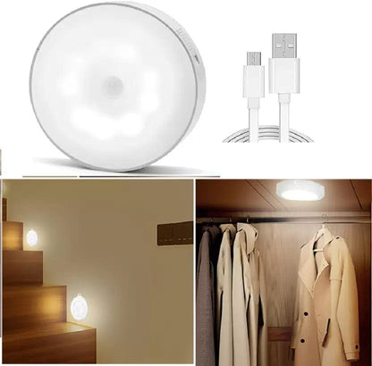 Bewegungssensor-Licht für Zuhause mit USB-Aufladung, kabelloses, selbstklebendes LED-Nachtlicht