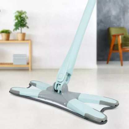 X-Type Floor Mop With Reusable Microfiber Pads