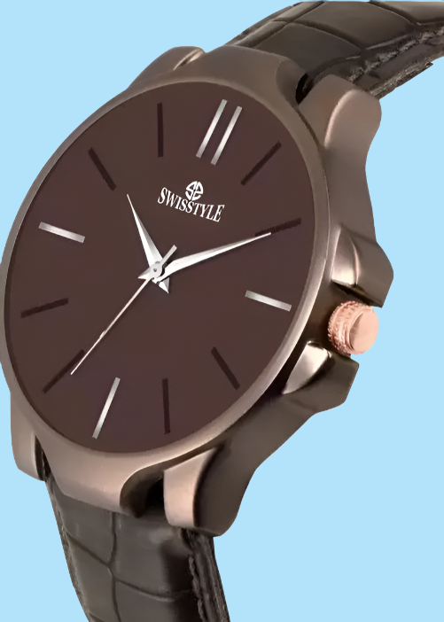 Swisstyle Men Synthetic Round Dial Brown Analog Watch