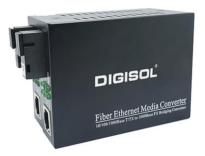 DIGISOL 1000Base-Lx to 1000Base-T Media Converter , 1310 , SC Type (Single mode 20Kms)  ( Dual Fiber )