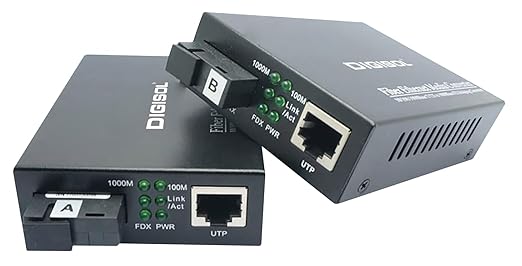 DIGISOL 1000Base-Lx to 1000Base-T Media Converter , 1310 , SC Type (Single mode 20Kms)  ( Dual Fiber )