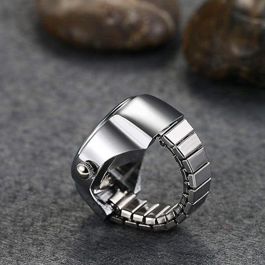महिलाओं की पुरुषों की अंगूठी घड़ी एनालॉग क्वार्ट्ज ऑन फिंगर घड़ी अंगूठी