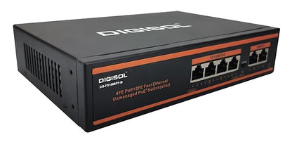 DIGISOL   4 Port  Fast Eth Unmanaged PoE Switch with 6KV surge protection