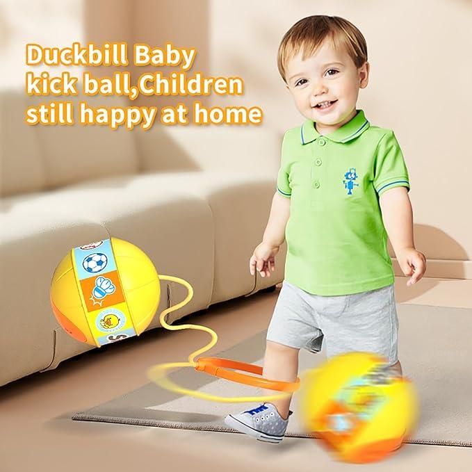 Skip Ball, tragbarer, faltbarer, farbenfroher Schwungball mit Blitzrad, Kinderspielzeug