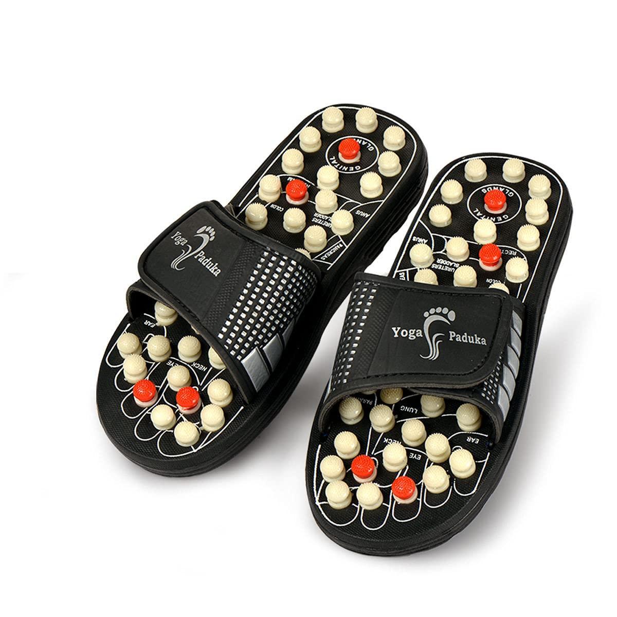 Manual Spring Acupressure and Magnetic Therapy Paduka Slippers for Full Body Blood Circulation Yoga Paduka