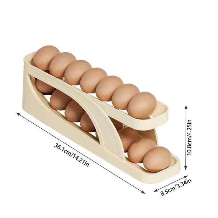 स्वचालित रूप से रोलिंग अंडा धारक कंटेनर प्रदर्शन रैक