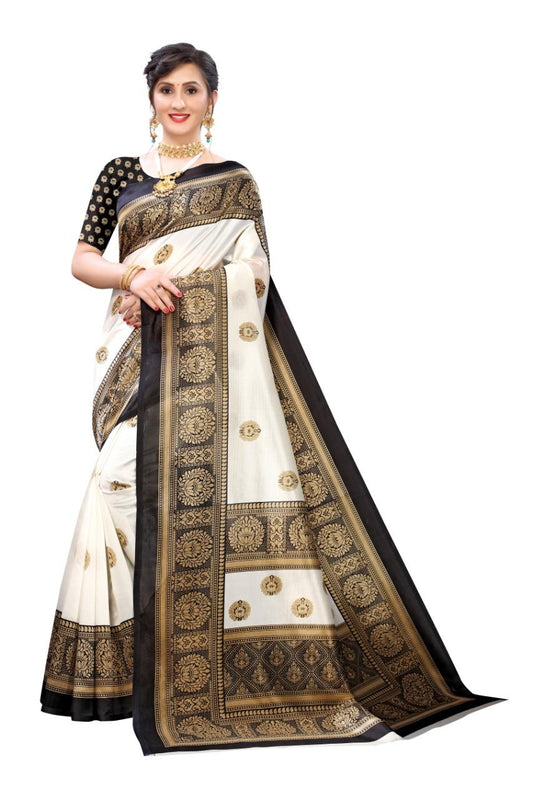 Trendy bedruckte Saris aus Kunstseide