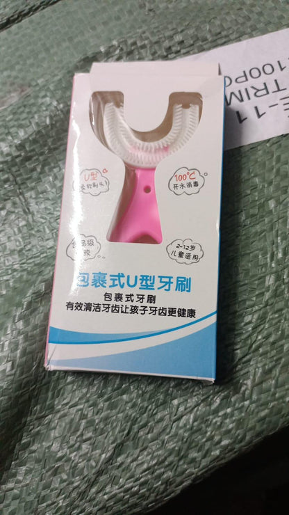 टूथब्रश- यू आकार पोर्टेबल सिलिकॉन दांत ब्रश साफ (2 का पैक) (मिश्रित रंग)