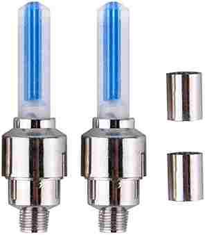 LED-Licht für Fahrradreifen, blinkende Ventilkappen mit Bewegungsmelder (blau)