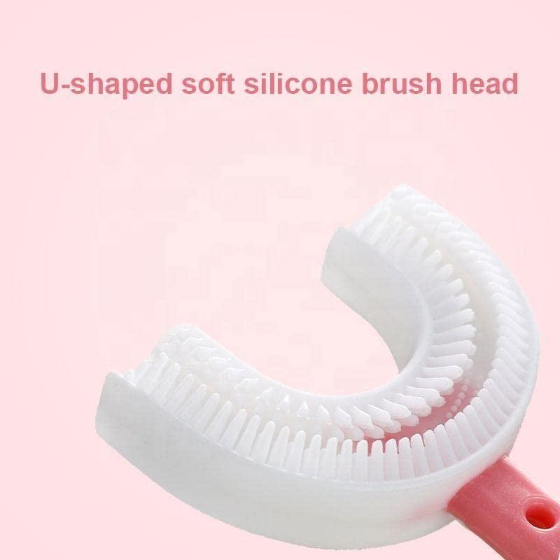 टूथब्रश- यू आकार पोर्टेबल सिलिकॉन दांत ब्रश साफ (2 का पैक) (मिश्रित रंग)