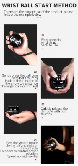 LED Wrist Training Gyroscopic Ball