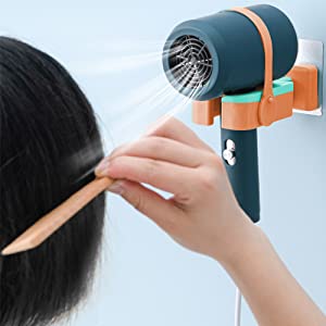 Wall-Mounted Hair Dryer Holder Rotatable Hairdryer Stand