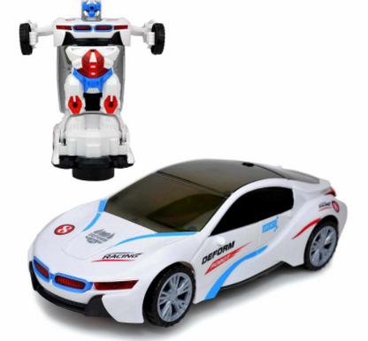 Automatic Steering BMW Robot Transformation Toy Car With Light
