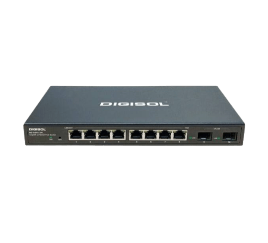 DG-GS1510PL – Digisol 8 Port Gigabit Ethernet Smart Managed PoE Switch with 2 Giga SFP Ports