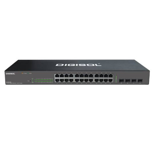 DG-GS1528 – Digisol 24 Port Gigabit Ethernet Layer 2 Web Managed Switch with 4 Gigabit SFP Ports