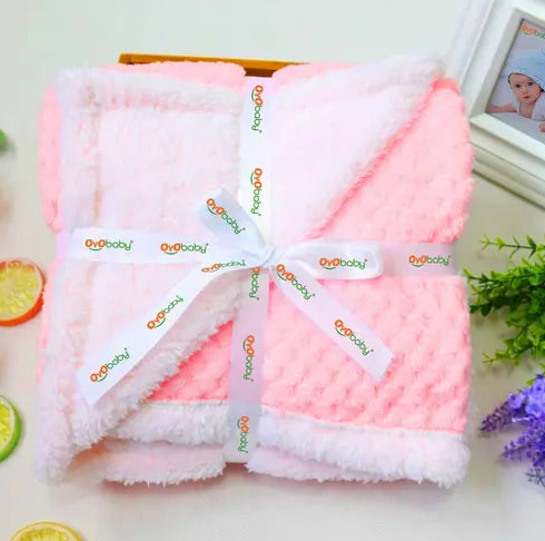 OYO BABY Wrapper Sheet Cum AC Baby Blanket for New Born Baby Super Soft Baby Blanket Baby Security Blanket (100 x 80 CM ) Pink (PB)
