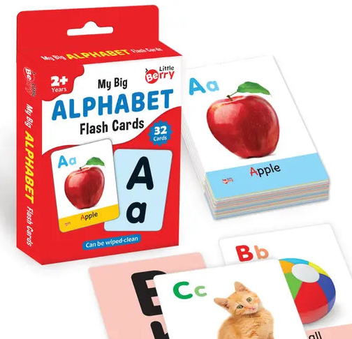 ALPHABET Flash Cards for Kids (32 Cards) | Fun Learning Toy for 2-6 years