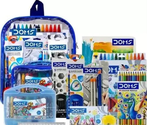 DOMS Blue Kids Smart Kit Combo Bag by The Mark Stationery