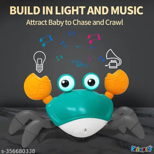 Crawling Crab Baby Musical Kids Toy with LED Lights & Rechargeable Battery | Interactive Early Learning and Entertainment Toys for Kids Toddlers & Infants