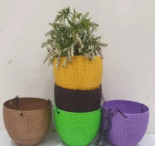 Virajsanchi Hanging Flower Pots With Metal Chain-27