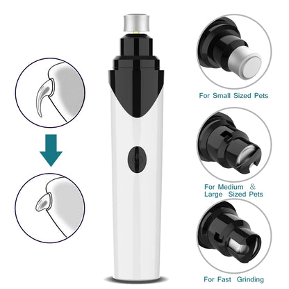 Painless Electric Cordless Pet Nail Grinder With Three Grinding Ports