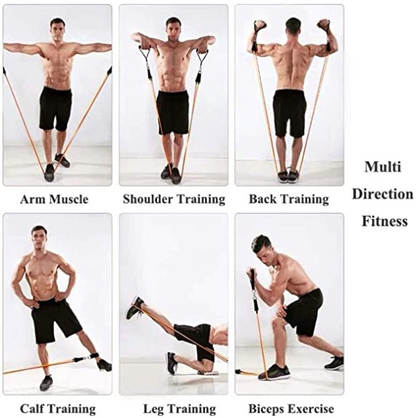 New Fitness Resistance Bands With Adjustable Hook (11Pcs/Set)