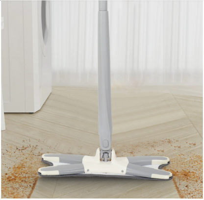 X-Type Floor Mop With Reusable Microfiber Pads