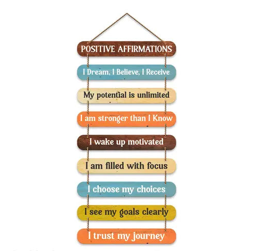 Positive Affirmations Printed Wooden Wall Hanging for Home Decorative Items | Living Room | Gifts | Wall Artwork For Hall Decor | Modern Wall Decorative Accessories for Decoration (WH_9314N)