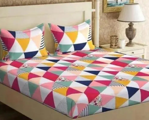 New Latest Trending Glace Cotton Double Bedsheet Combo Pack 3 With 6 Pillow Coversv