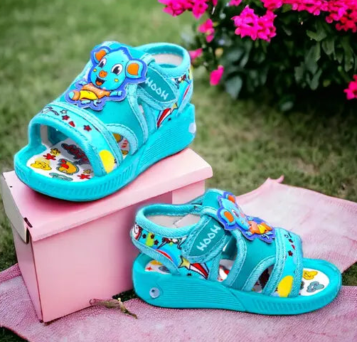 Attractive Breathable Boys and Girls Sandals for Summer and Winter with Whistle, CHU -CHU sound, Music(Bacho ke sandals) Age 0-2 years Green