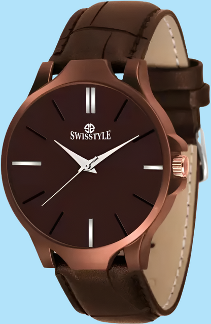 Swisstyle Men Synthetic Round Dial Brown Analog Watch