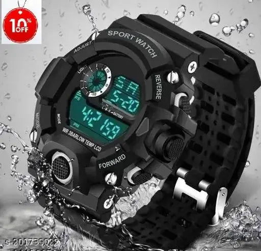 Men Digital Sports Watch, Dual Time Display Military Wrist Watch, Shockproof Large Dial Men Wristwatches Outdoor Waterproof, Silicone Strap