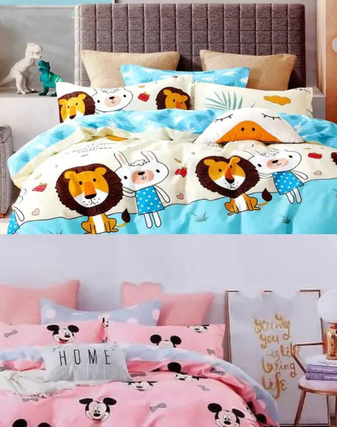 combo of glace cotton bedsheet 2 pcs size double