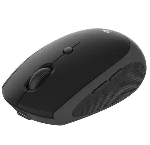 Portronics Toad III Kabellose Maus mit Bluetooth und 2,4 GHz Dual-Konnektivität, wiederaufladbar, 6 Tasten, einstellbare DPI, Silikongriff und ergonomisches Design für PC, Laptop, Mac (schwarz) 