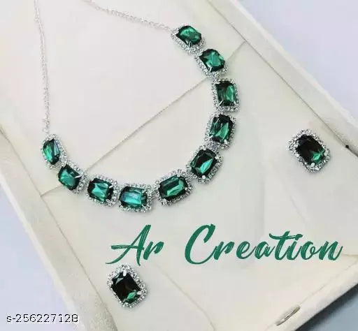 Anuttam's kundan and crystal necklace choker set for women